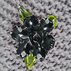 Vintage Enamel Rose Pin